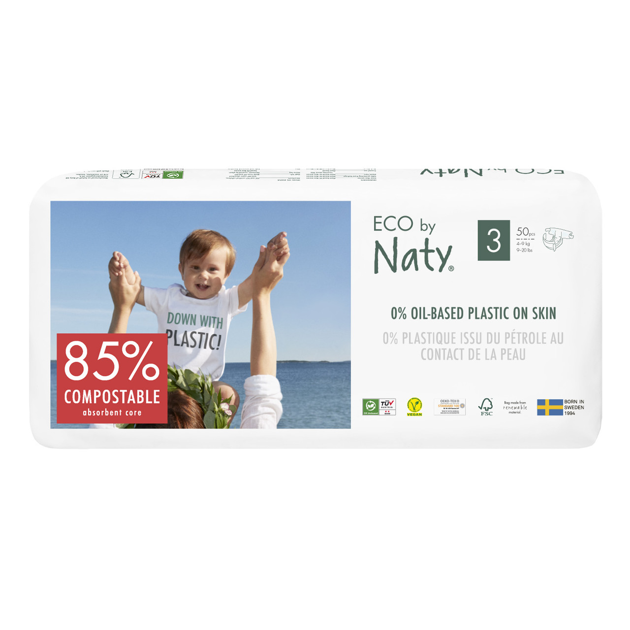 Органічні підгузники Eco by Naty Розмір 3 (від 4 до 9 кг) 50 шт