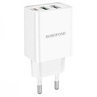 Home Charger | 30W | PD | 2 QC3.0 Borofone BA70A White