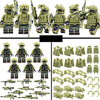 Фигурки человечки военные спецназовцы зеленый камуфляж