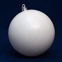 Елочная игрушка - шар, D10 см, белый, матовый, пластик (891794)