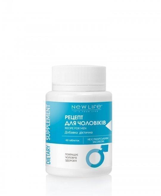 Рецепт для чоловіків підсилює ерекцію і витривалість 60 таблеток Нове життя, фото 1