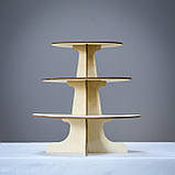 Дерев'яна підставка для капкейків і мафінів, триярусна, фото 4