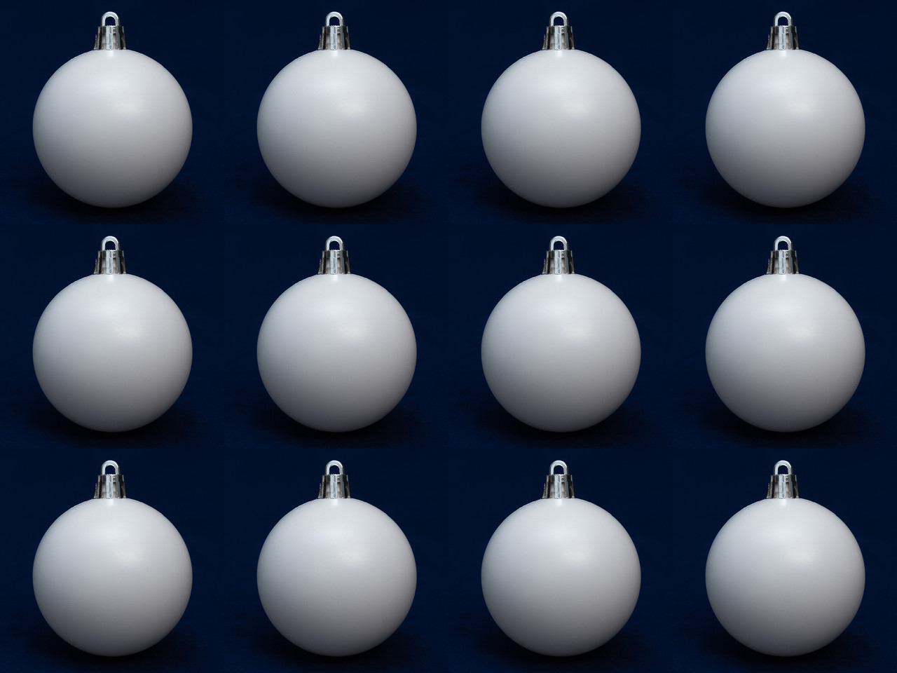 Набір ялинкових іграшок - кулі, 12 шт, D6 см, білий, матовий, пластик (892029), фото 1