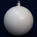 Набір ялинкових іграшок - кулі, 6 шт, D8 см, білий, матовий, пластик (892210), фото 2