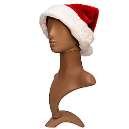 Новорічний карнавальний ковпак, 58-60 см, плюш, поліестер, червоний (460298)