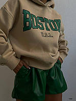 Женское худи BOSTON, oversize, флис, бежевый