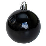 Набір ялинкових іграшок - кулі, 12 шт, D6 см, чорний, глянець, пластик (892098), фото 2