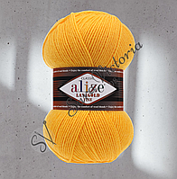 Желтая пряжа полушерсть 390 м 100 г Alize LanaGold Fine (ализе ланаголд файн) 216 желтый