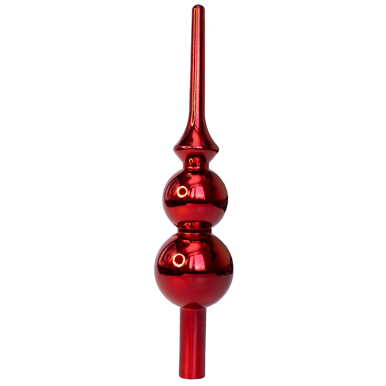 Ялинкова прикраса - верхівка на ялинку, h-28 см, червоний, глянець, пластик (892555)
