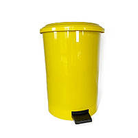 Сміттєве компактне пластикове відро з педаллю 40 л, жовтий Afacan Plastik, фото 5