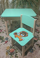 Дитячий  столик і стульчик з відкидною стільницею