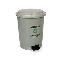 Пластикове відро для сміття з педаллю 40 л, пластик, сірий Afacan Plastik, фото 3