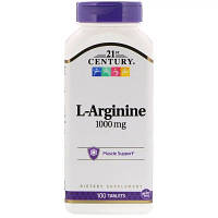 Аминокислота 21st Century L-Аргинин, 1 000 мг, 100 таблеток (CEN27086)