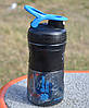 Шейкер спортивний (пляшка) BlenderBottle SportMixer Flip 20oz/590ml Black/Cyan, фото 5