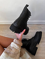 Жіночі черевики Balenciaga Strike Lace Up Boot Black (с мехом) 589338WA9601000, фото 5