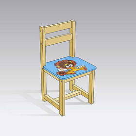 Дитячий блакитний стілець "Лев" ТМ "МАСЯ"