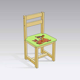 Дитячий зелений стілець "Оленятко Бембі" ТМ "МАСЯ"
