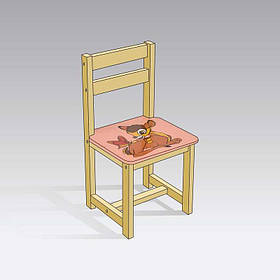 Дитячий рожевий стілець "Оленятко Бембі" ТМ "МАСЯ"