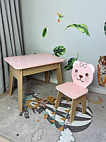 Розовый детский стол со стулом "Pink Bear"