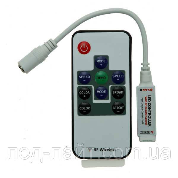Контроллер RGB 5-24В 6А, пульт RF 10 кнопок - фото 1 - id-p25601698