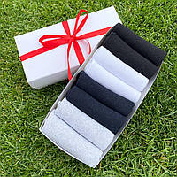 Набір чоловічих коротких шкарпеток 41-45 р 8 пар в коробці із стрічкою літо