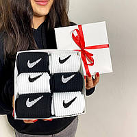 Бокс чоловічих високих шкарпеток Nike 41-45 на 6 пари у подарунковій коробці
