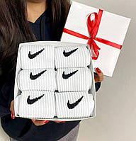 Бокс чоловічих високих шкарпеток Nike 41-45 на 6 пари у подарунковій коробці