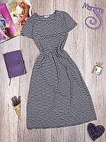 Женское полосатое платье миди с коротким рукавом Papaya Размер 8 (S)
