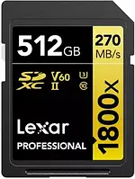 Карта пам'яті Lexar Pro 1800x SDXC 512 ГБ UHS-II V60