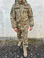 Тактический костюм бушлат + штаны мультикам на флисе Комплект военный утепленный грета мультикам