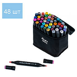 Набір маркерів TouchRaven black на спиртовій основі 48 штук в сумці