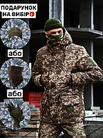 Тактическая зимняя парка на утеплителе Slimtex пиксель Тактическая теплая куртка с капюшоном пиксель
