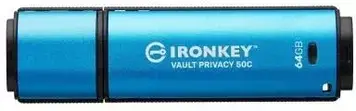 USB-флешка Kingston 64GB IronKey Vault Privacy 50C AES-256 FIPS 197 USB-C (IKVP50C64GB)
