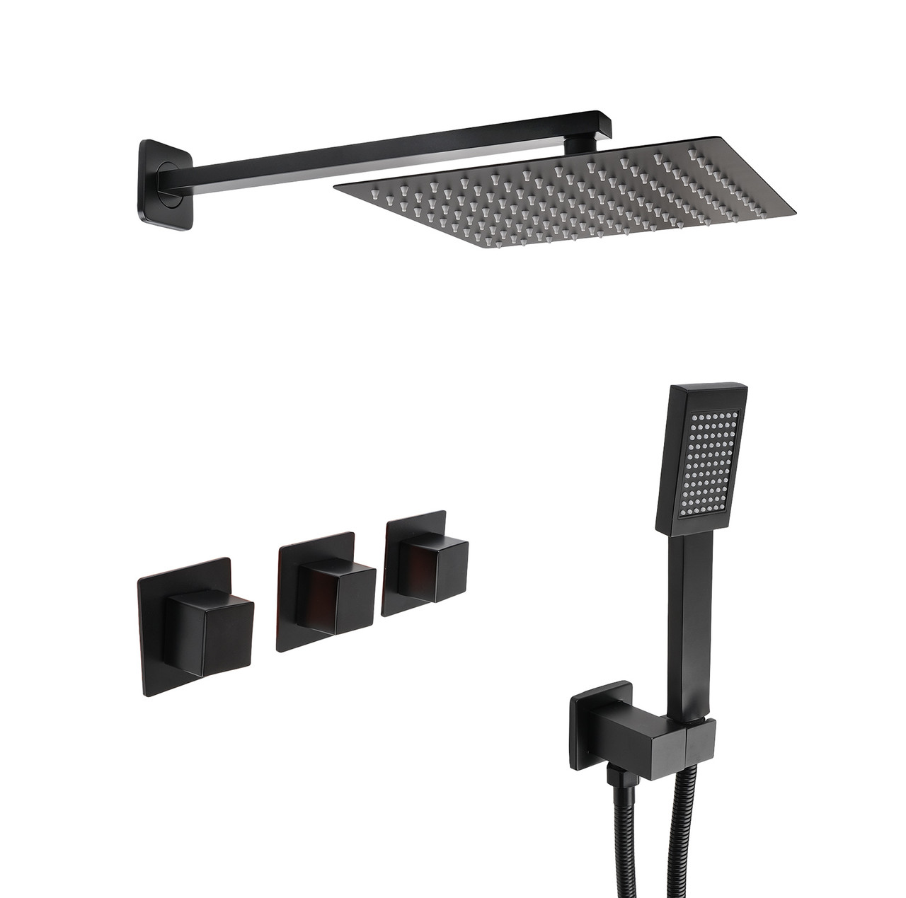 Душовий гарнітур для прихованого монтажу BSKV-20 чорного кольору