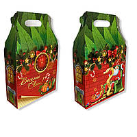 Новогодняя Коробка для Конфет (700гр) Картонная Упаковка для Подарков Красный дом (25 шт)