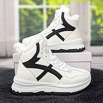 Черевики жіночі зимові спортивного типу білі на хутрі 4265, фото 2