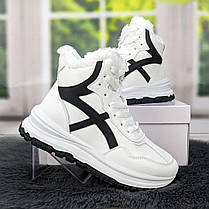 Черевики жіночі зимові спортивного типу білі на хутрі 4265, фото 3