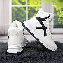 Черевики жіночі зимові спортивного типу білі на хутрі 4265, фото 5