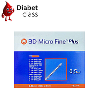 Шприцы инсулиновые BD Micro-Fine+ 0,5мл 8мм