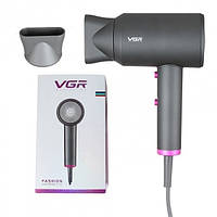 Компактный фен-стайлер для сушки и укладки волос VGR-V400 2000 Вт, Профессиональный фен с концентратором
