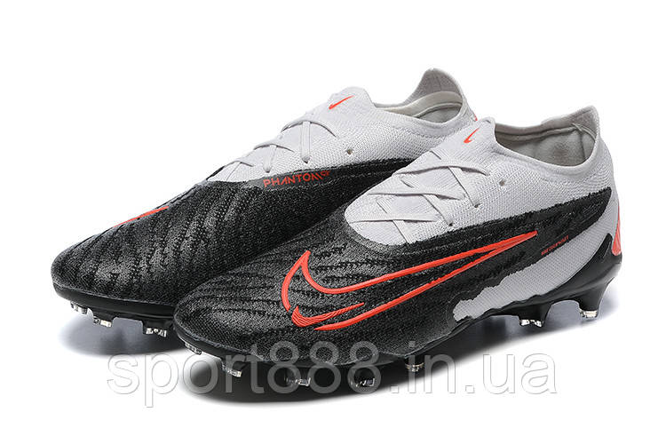 Eur39-45 бутси чорно-білі Nike Phantom GX Elite FG футбольні