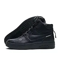 Чоловічі зимові шкіряні кросівки NIKE Black Leather