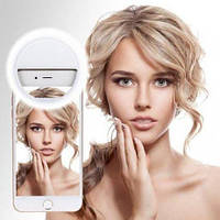 Світлодіодне селфи-кільце з USB-зарядкою Selfie Ring Light (на акумуляторі) Білий! Мега ціна
