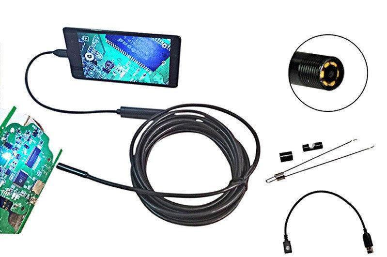 Эндоскопическая камера юсб, Камера USB с подсветкой Endoscope camera 2 meter 7mm App ios and android, отличный - фото 6 - id-p1990126751
