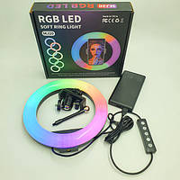 LED лампа кольцевая 20см подсветка мультицветная RGBW 8 цветов кольцевой свет для фотографов блогеров!
