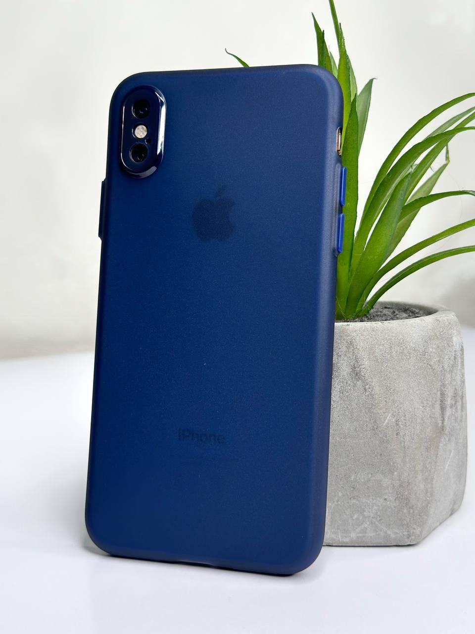 Ультратонкий матовий чохол для iPhone XS синій напівпрозорий