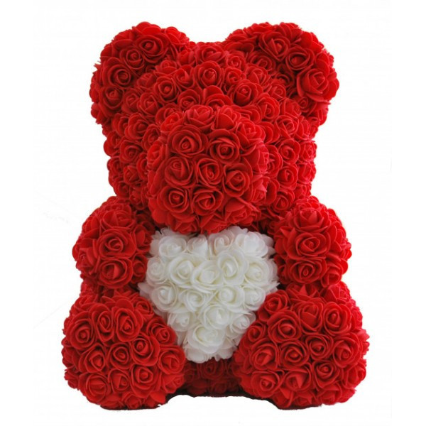 Мишка из роз 40 см в подарочной упаковке, Мишка из цветов! наилучший - фото 3 - id-p1990179514