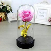 Роза в колбе с LED подсветкой, Вечная роза, Цветок в колбе Розовый! наилучший
