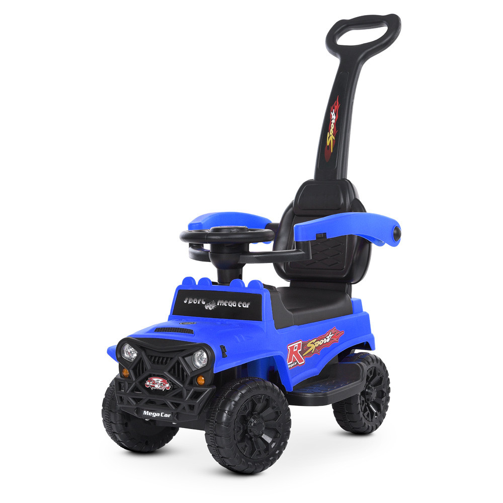 Каталка толокар Bambi Racer M 4845-4 синій з батьківською ручкою та захисним бортиком, фото 1