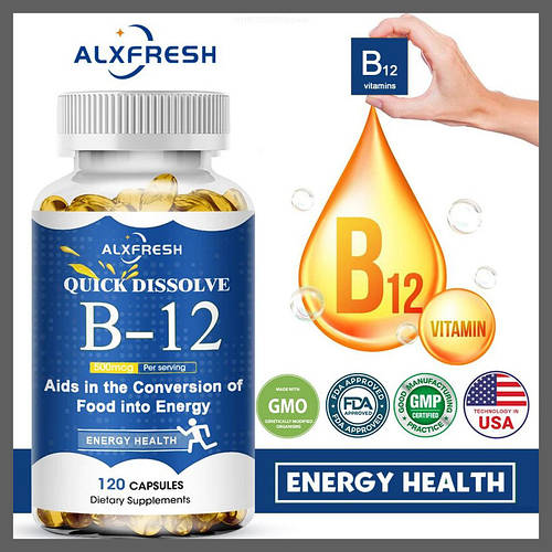 Вітамін В12 Vitamin B12 ціанокобаламін, 250 мкг, 120 капсул (ID ...